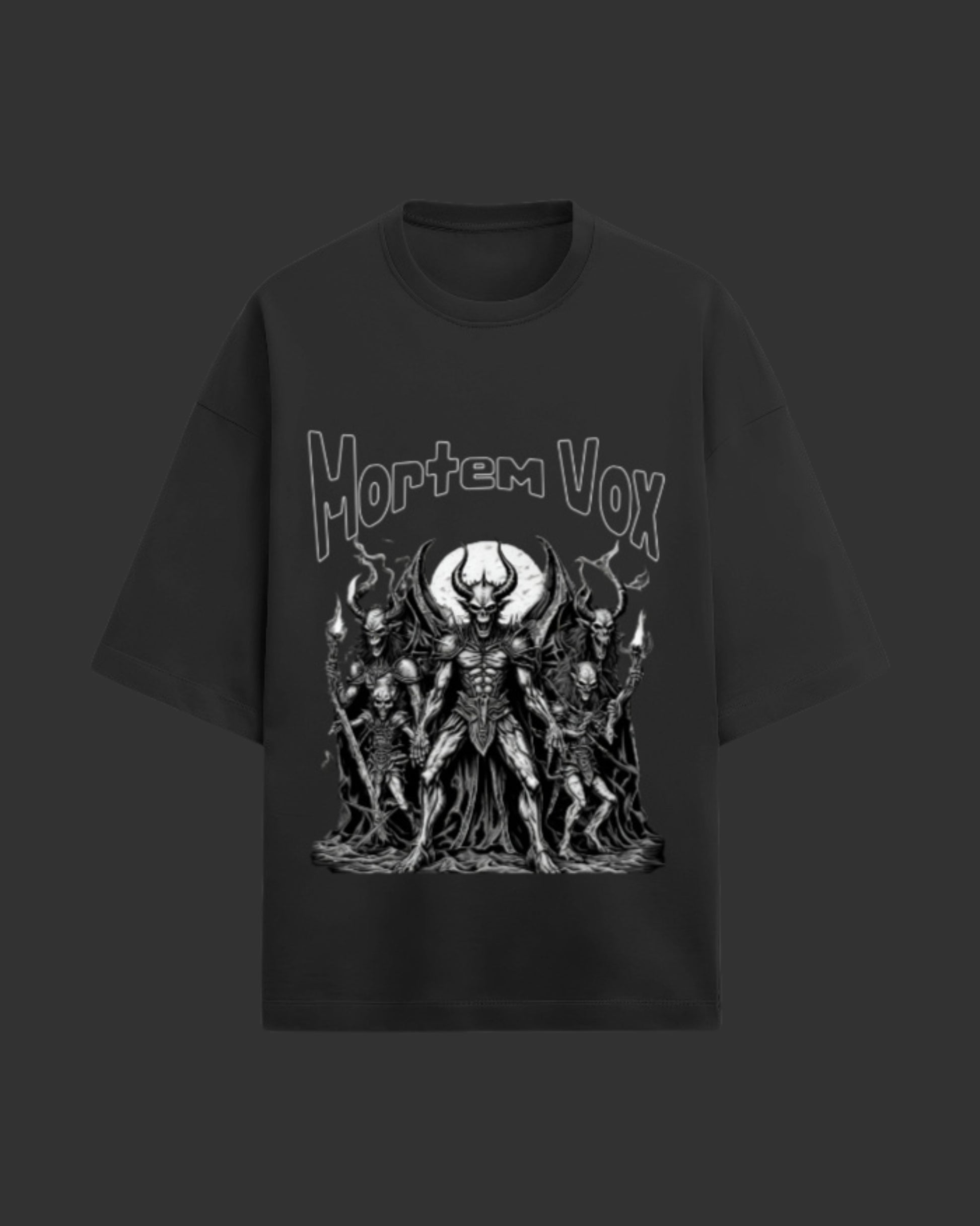 Mortem Vox Black Unisex Terry Oversized Tee